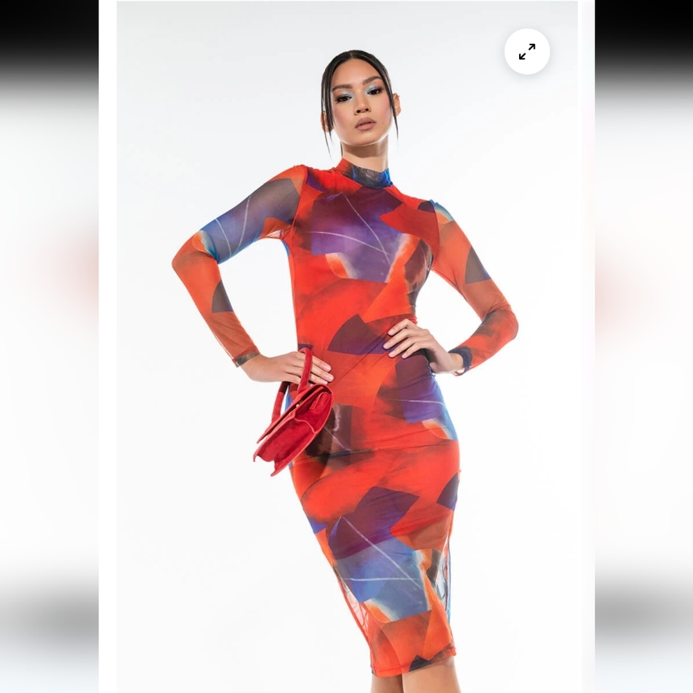 Fall For Me Mesh Midi Dress
